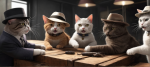 Default_Realistic_five_mafia_cats_with_hats_fighting_over_carg_1.png